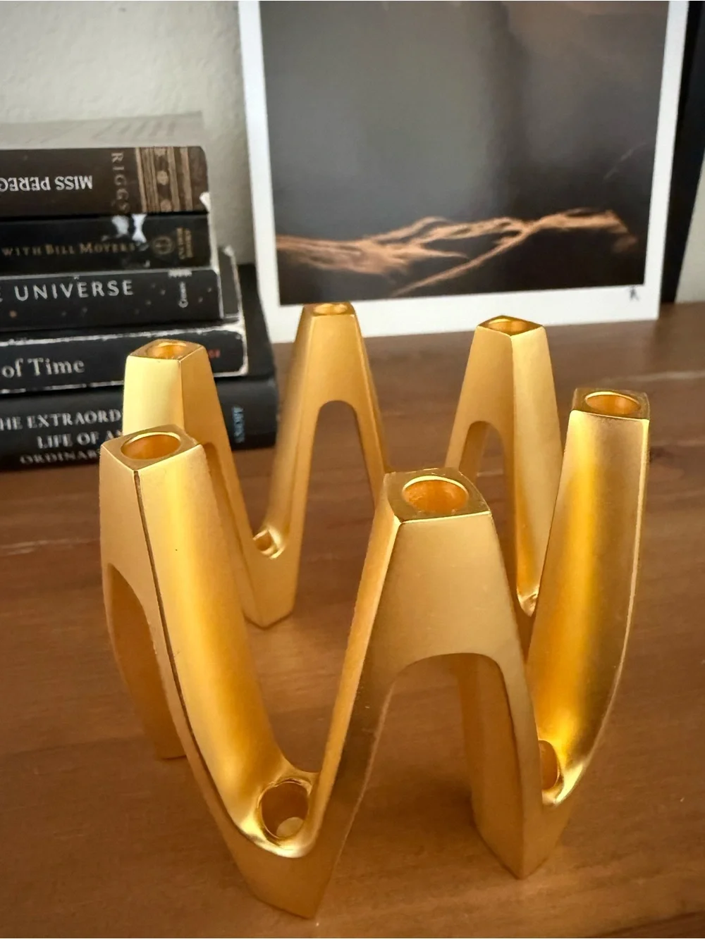 Dansk Vintage Gold Tone Zinc Tjorn Sculptural Wave Candle Holder